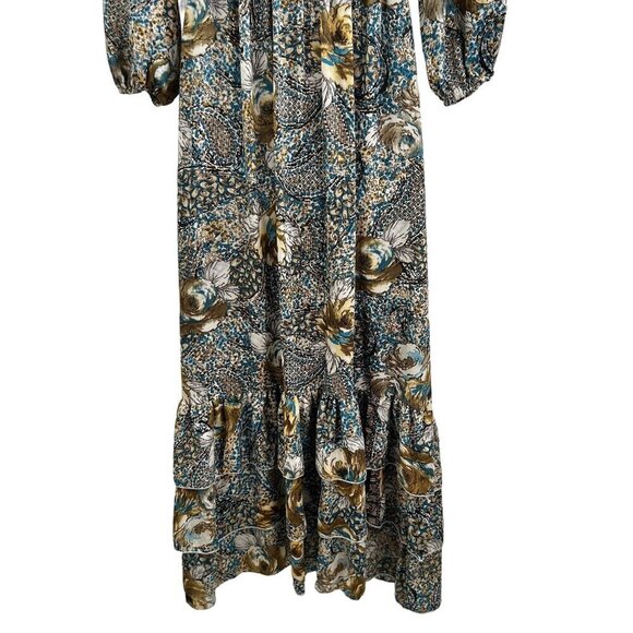 Anthropologie Boemo S Boho Paisley Tiered Maxi Dress Tie Waist Hippie Coachella - Picture 12 of 15